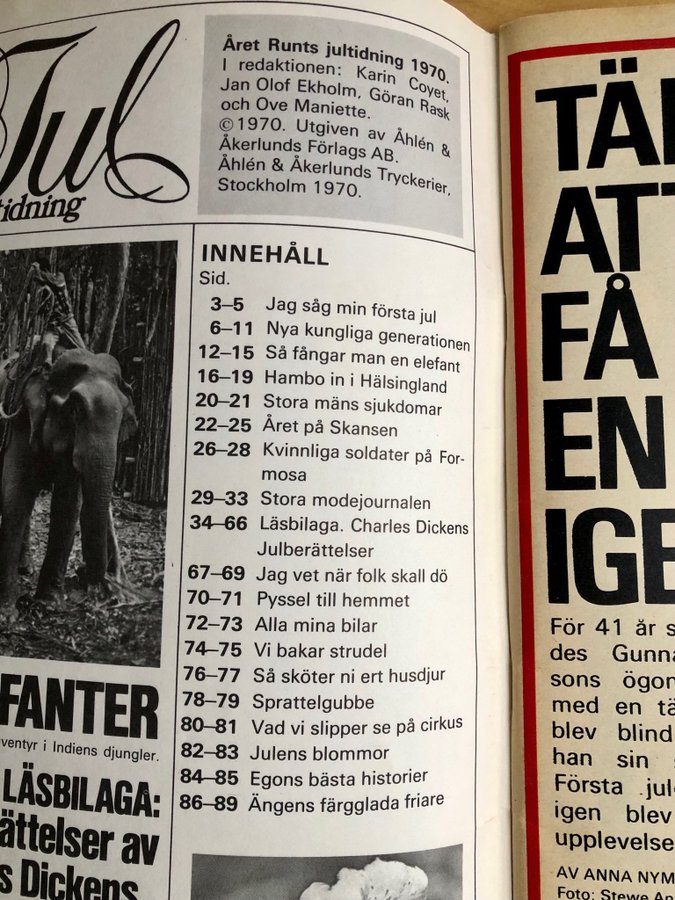 Året Runts Jultidning 1970 med bl a Charles Dickens - Kult, Vintage