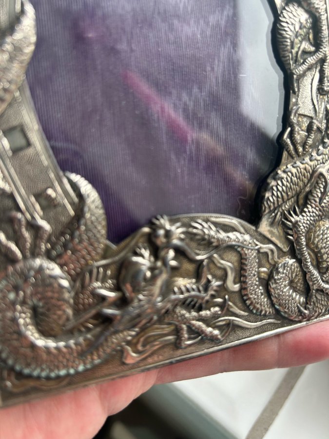 Picture frame approx 1900 Japanese with dragons