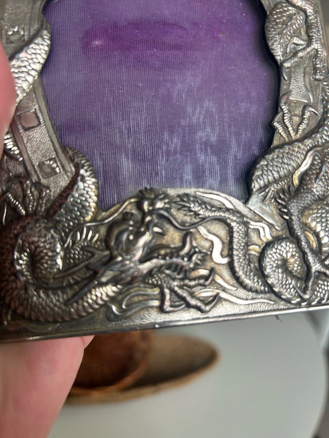 Picture frame approx 1900 Japanese with dragons