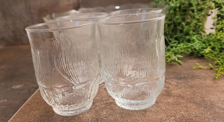 FLEUR ARCOROC FRANCE 2st Skålar 4st Dricksglas Glas Retro Trend FSkick Bocho