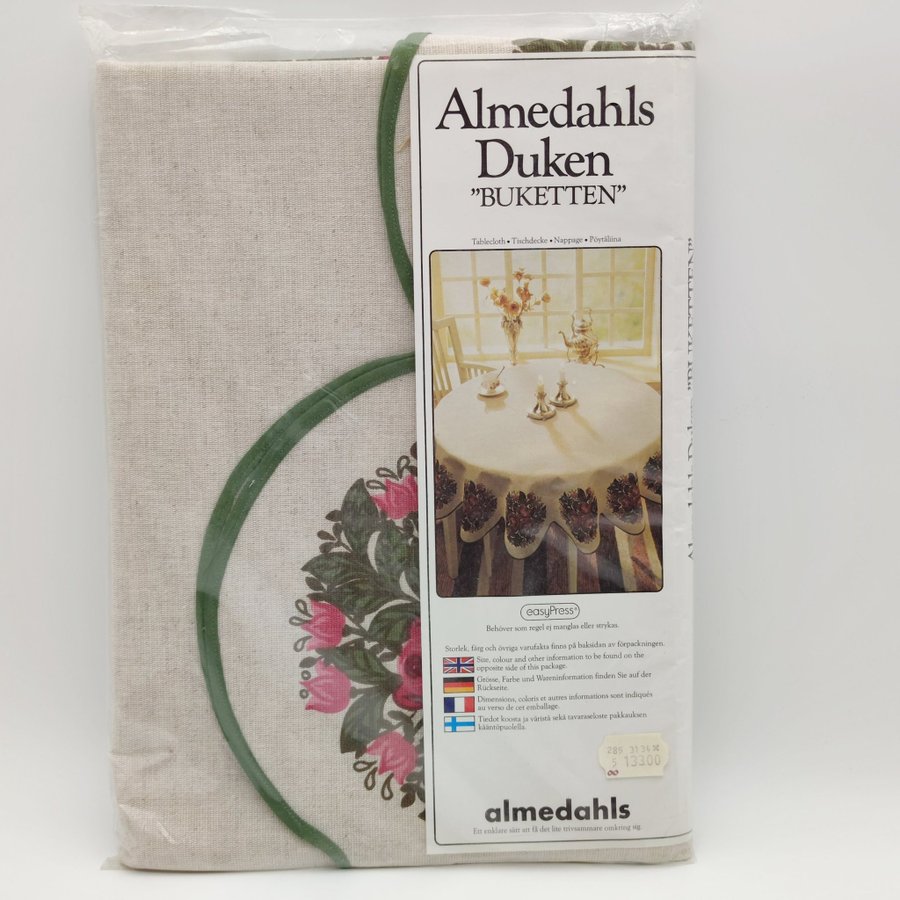 NY Almedahls rund duk "Buketten" retro