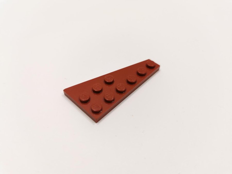 Lego - wedge - vinge - plate - vänster - 6x3 - part 54384 - vinröd