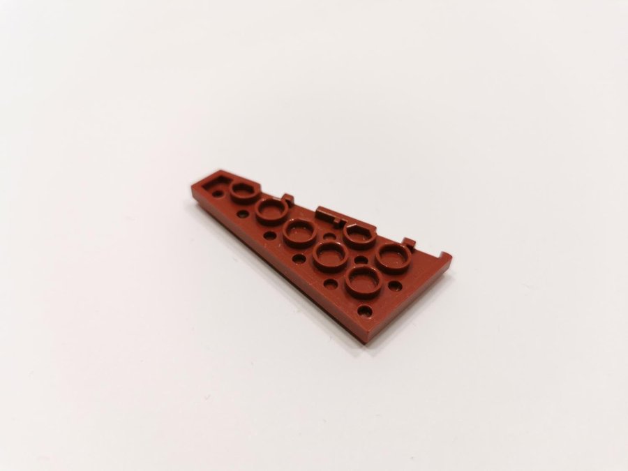 Lego - wedge - vinge - plate - vänster - 6x3 - part 54384 - vinröd