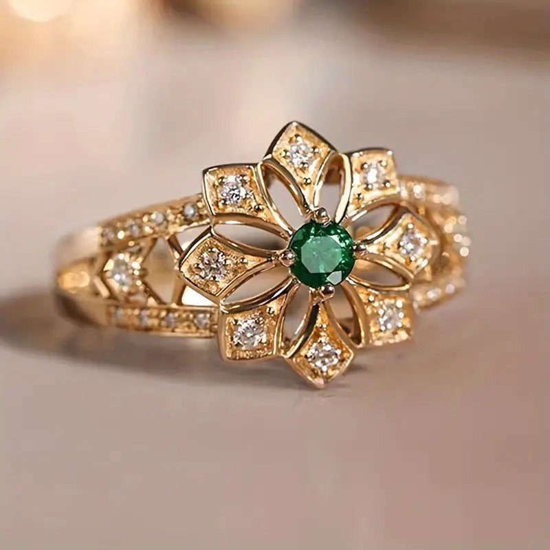 Flower Ring For Women Wedding Daily Casual Wear Matching Jewelry