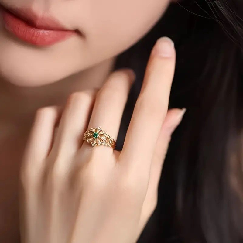 Flower Ring For Women Wedding Daily Casual Wear Matching Jewelry