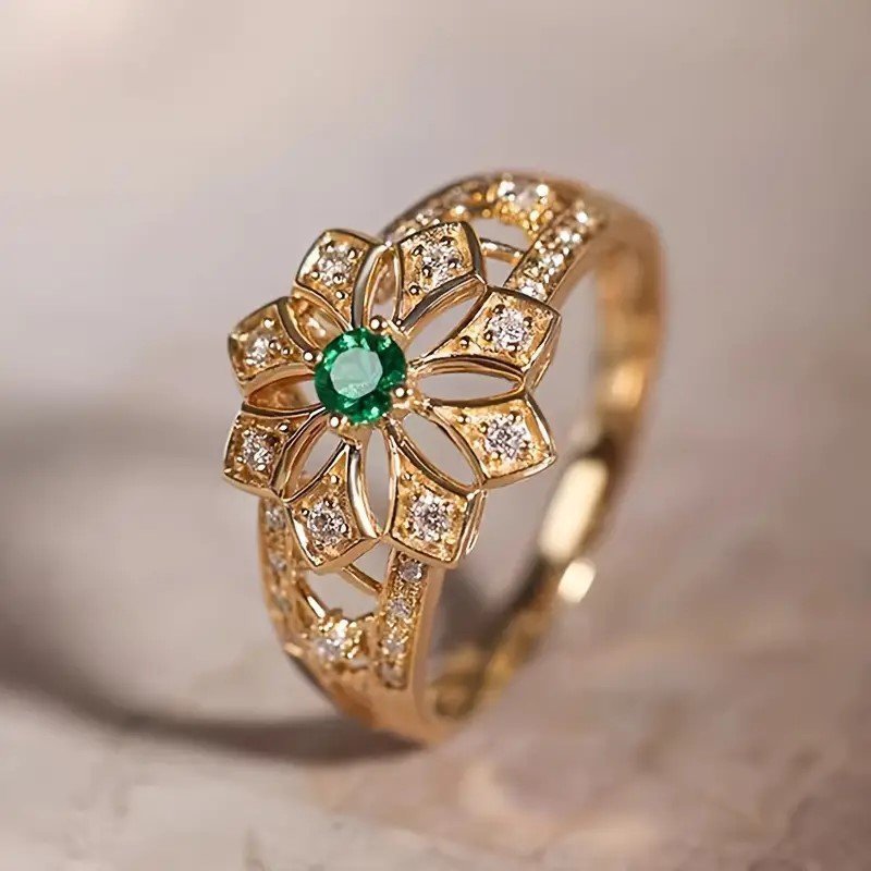 Flower Ring For Women Wedding Daily Casual Wear Matching Jewelry