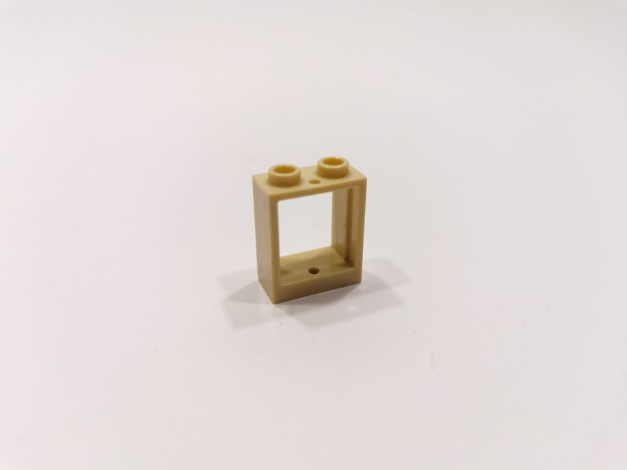 Lego - fönster - karm - 1x2x2 - part 60592 - ljusbiege (tan)