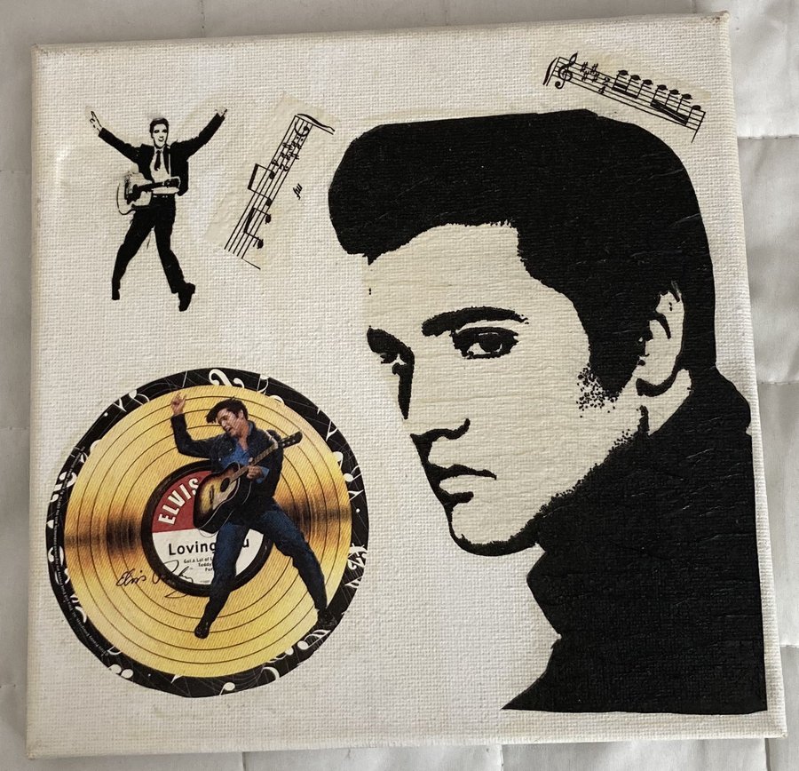 ELVIS PRESLEY TAVLA MÅTT: 20X20 CM