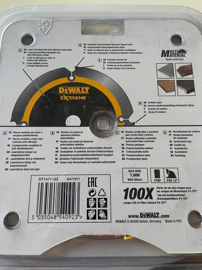 Dewalt Extreme Sågklinga för fibercement och laminate 165mm