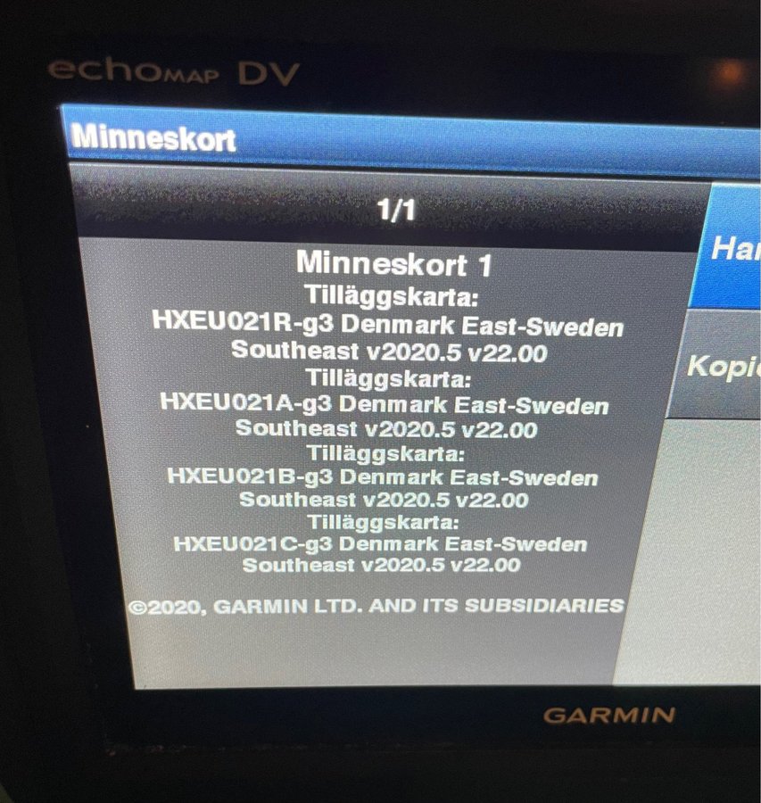 Garmin BlueChart g3 HXEU021R - Denmark East-Sweden Southeast mSD/SD 2020 Versio