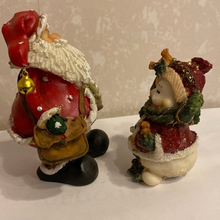 Julfigurer Tomte och Snögubbe