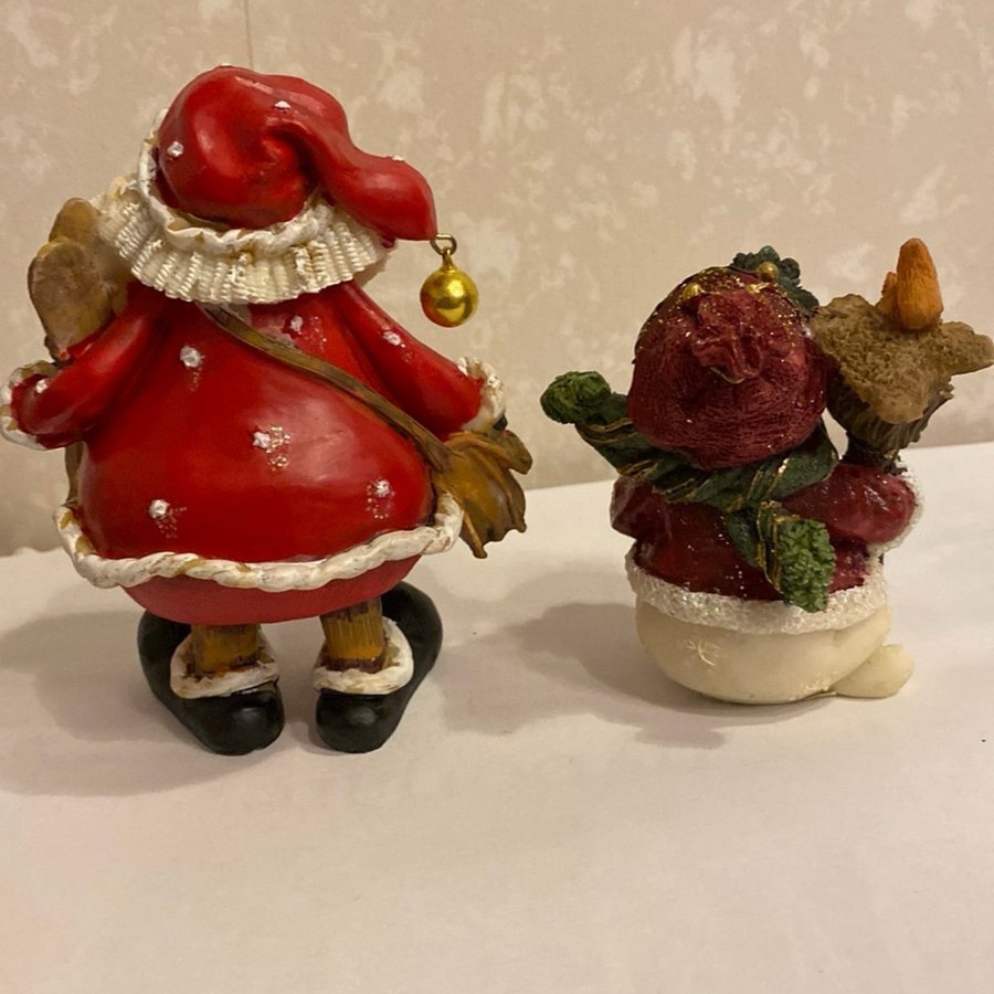 Julfigurer Tomte och Snögubbe