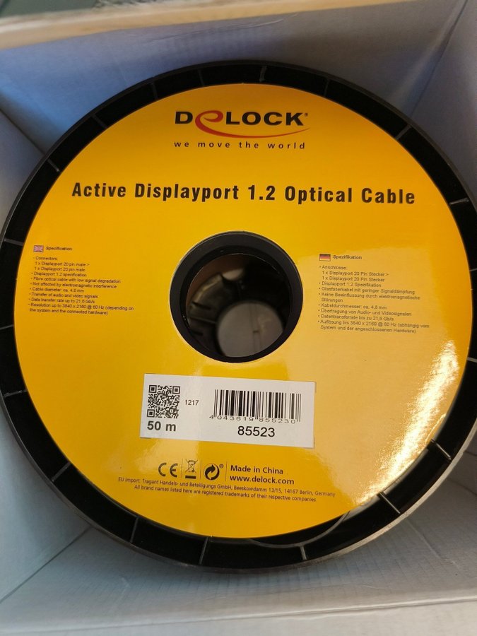 DeLOCK Active 50m Optisk DisplayPort-kabel