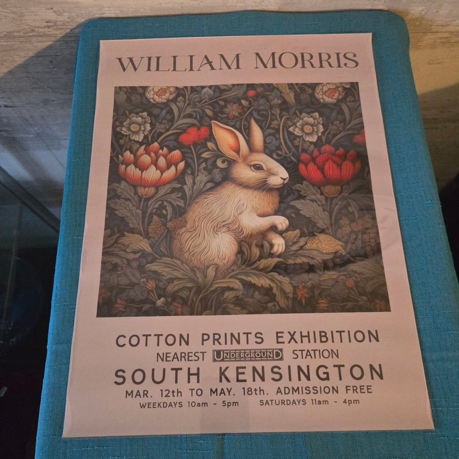 Ljuvlig bild på canvasduk, tavla, poster, HARE, South Kensington, WILLIAM MORRIS