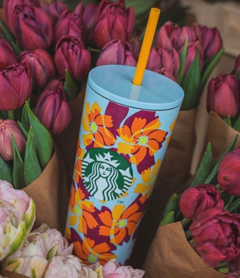 Starbucks® Cold Cup SS Blue Floral 16oz