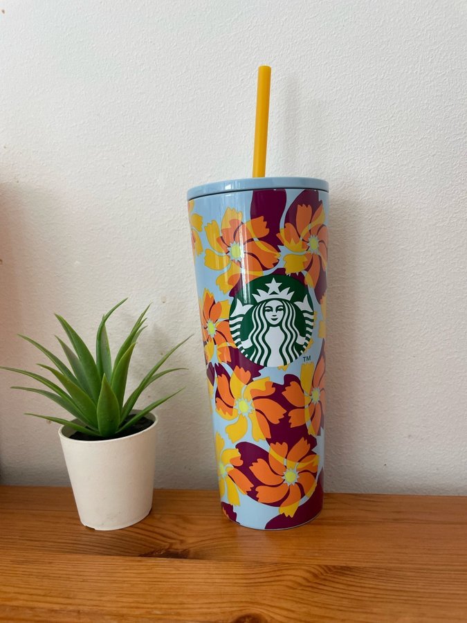 Starbucks® Cold Cup SS Blue Floral 16oz