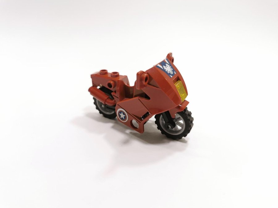 Lego - fordon - motorcykel - vinröd