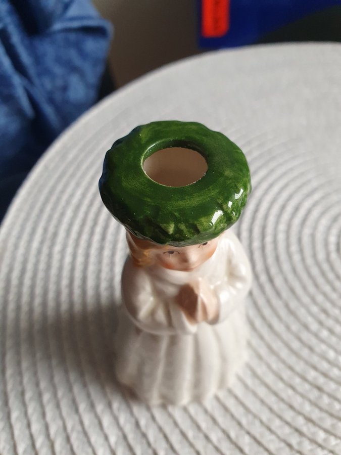 Jul advent Så söt Lucia med ljus i håret. Goebel från Fyrklövern Retro