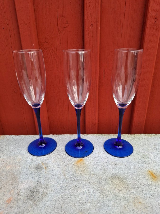 3 st Luminarc France champagneglas