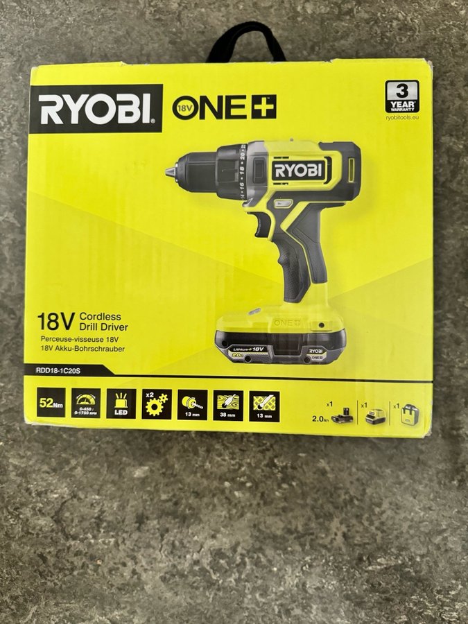 Ryobi 18V Sladdlös Borrmaskin