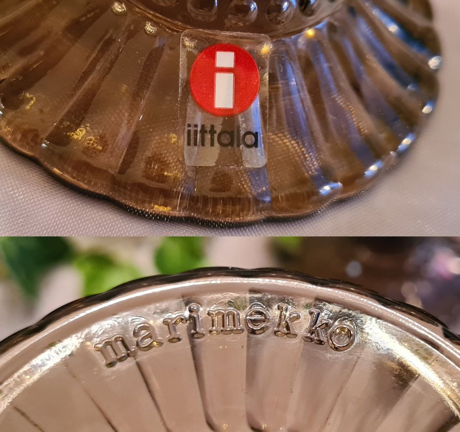 Marimekko, Maribowls, 2st Skålar på Fot, H: 12 cm, Färg: Sand, Iittala, Finland