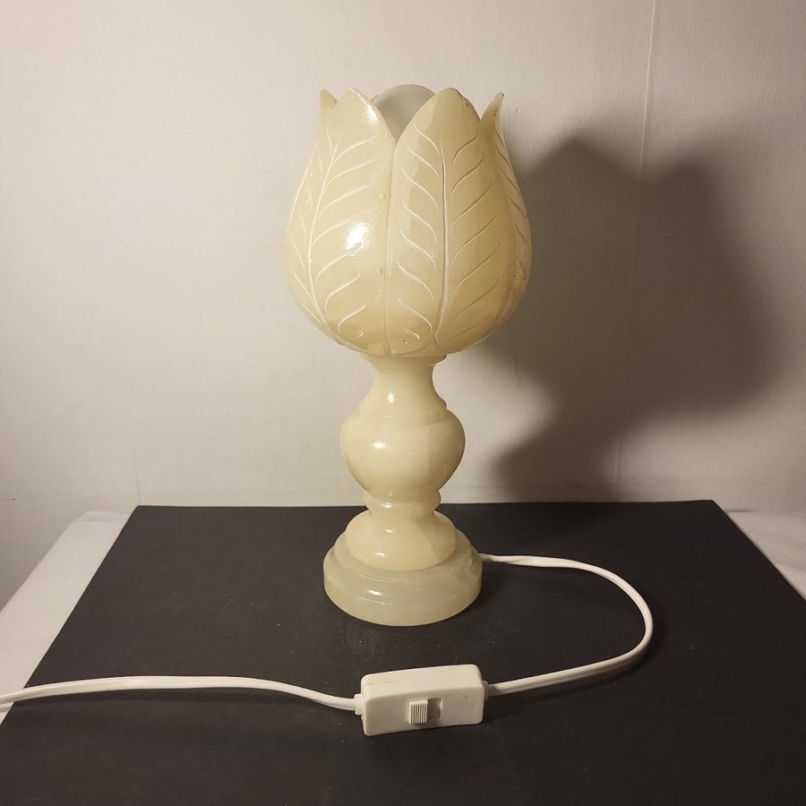 Retro Alabaster bordslampa i tulpanform***