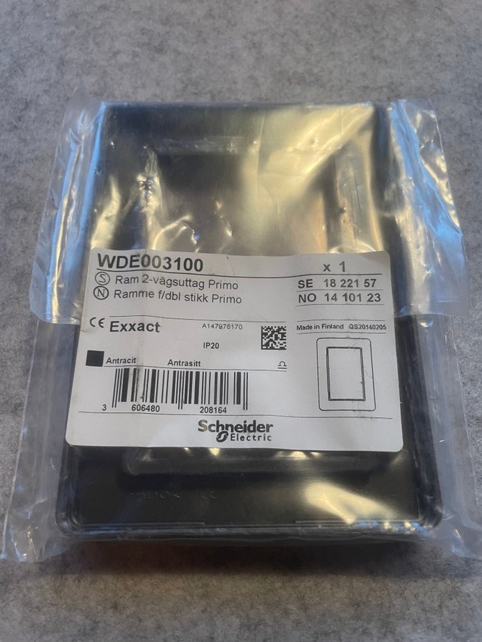 Schneider Exxact Ram 2-vägsuttag Primo Antracit - WDE003100