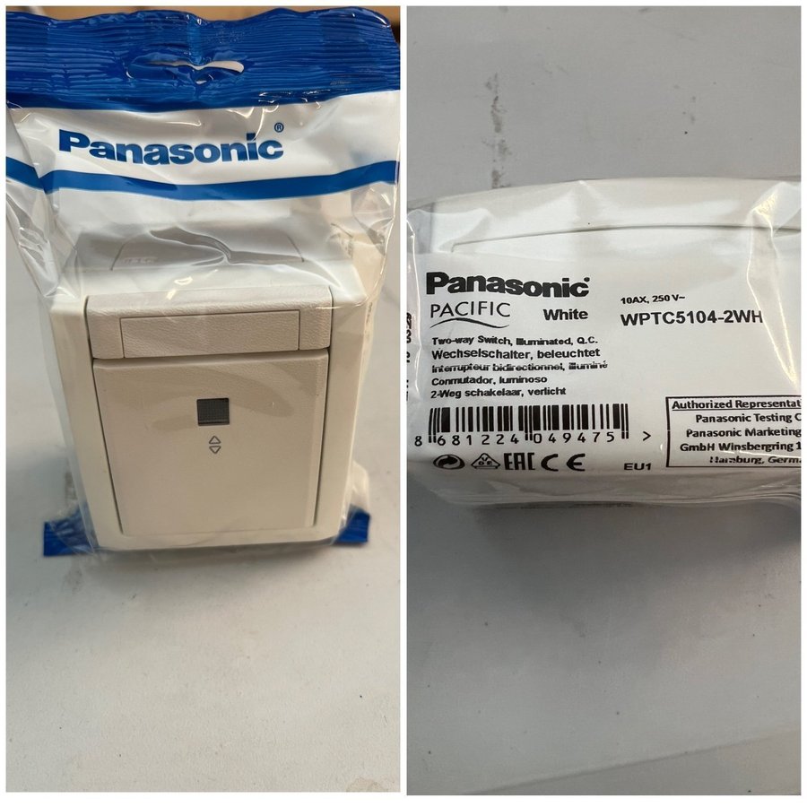 Panasonic two-way strömbrytare IP54, 10AX, 250V