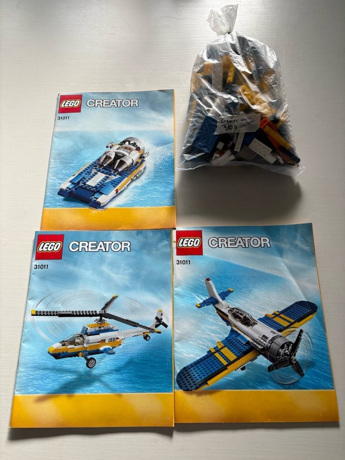 LEGO Creator 31011 3-i-1 - Båt, Helikopter och Flygplan