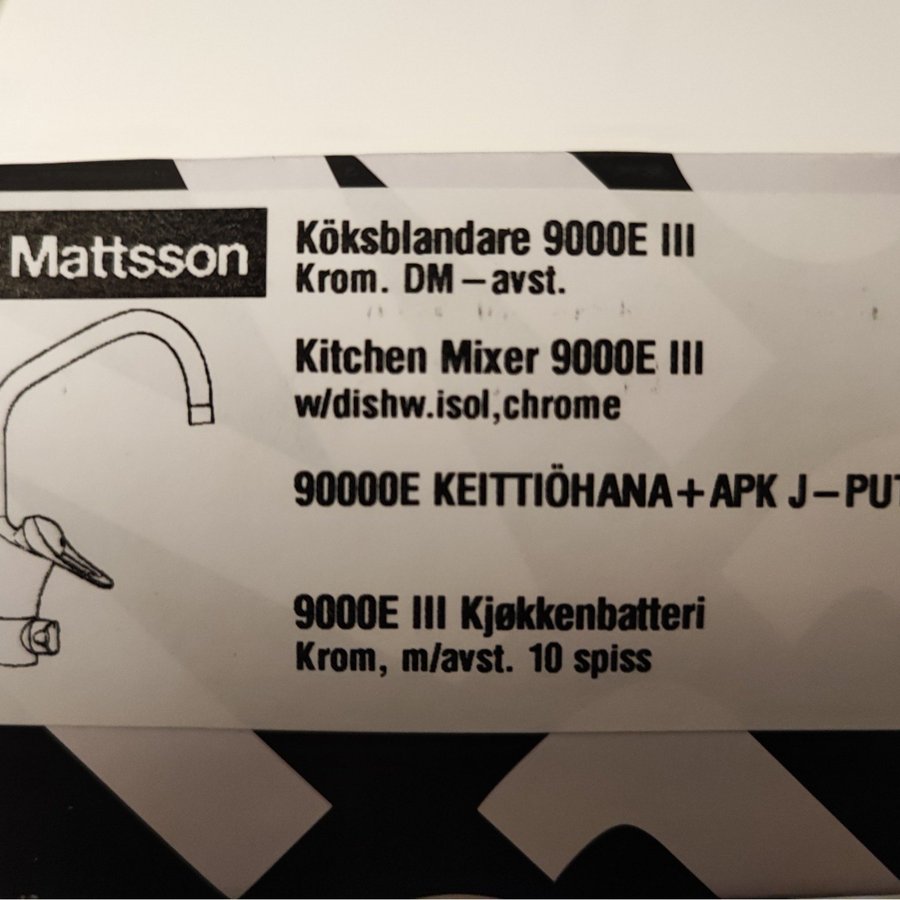 KÖKSBLANDARE FM MATTSSON 9000E III DISKMASKINSAVSTÄNGNING