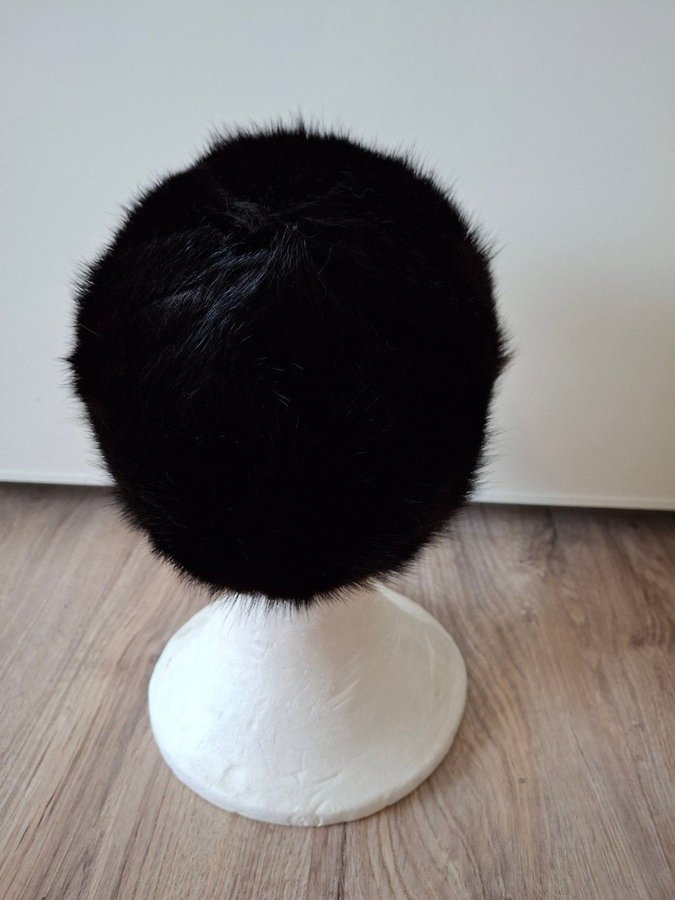 Vintage brun äkta mink päls minkpäls mössa pälsmössa hatt