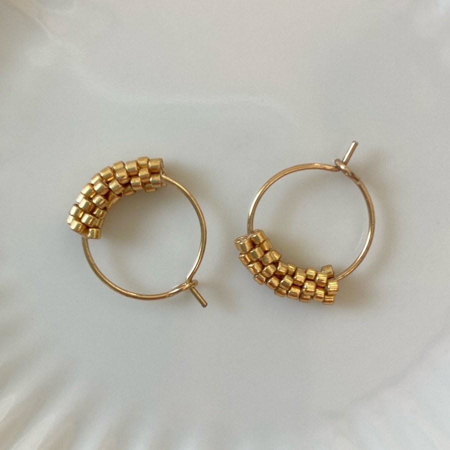 Hoop dainty earrings TINT 15mm - Gold