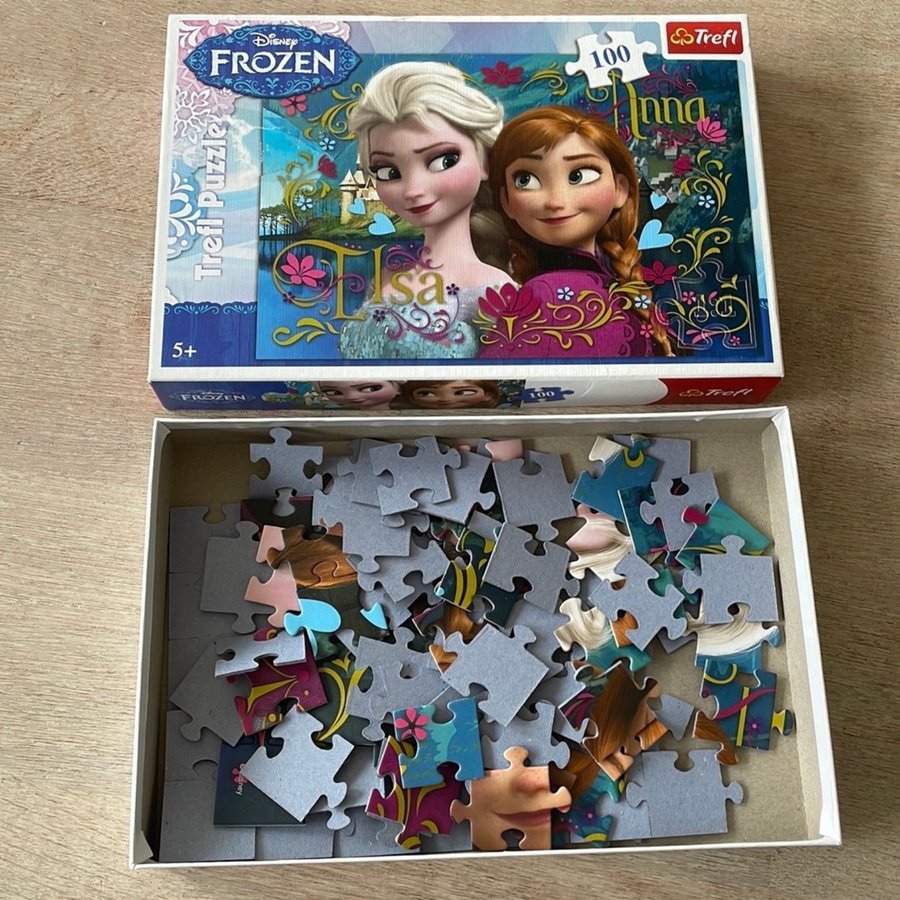 Pussel 100 bitar från 5 år frost frozen Elsa  Anna julklapp