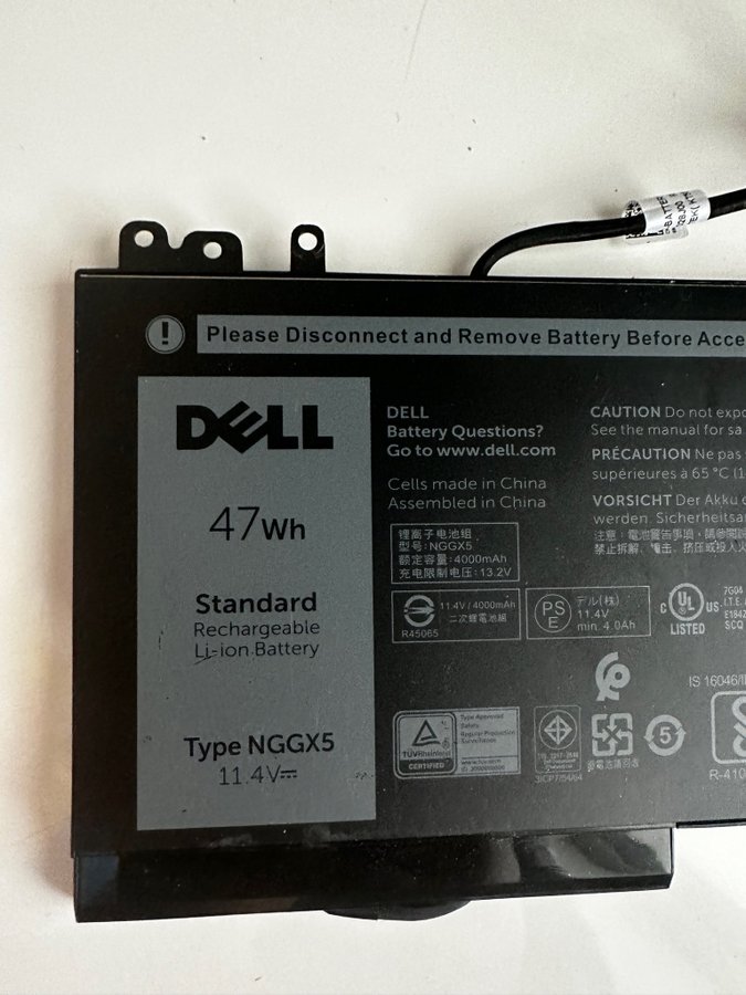 Dell E5270, E5470, E5570 batteri NGGX5 med kabel