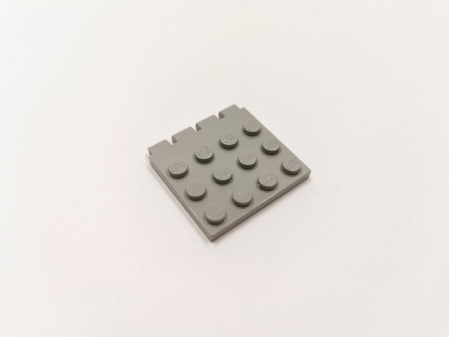 Lego - hinge - slope - tak - 4x4 - part 4213 - ljusgrå (old light gray)