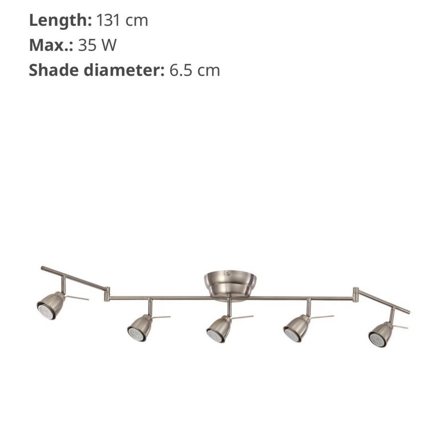 Takspot IKEA Barometer takspotlights riktbar matt silverfärgad taklampa takskena