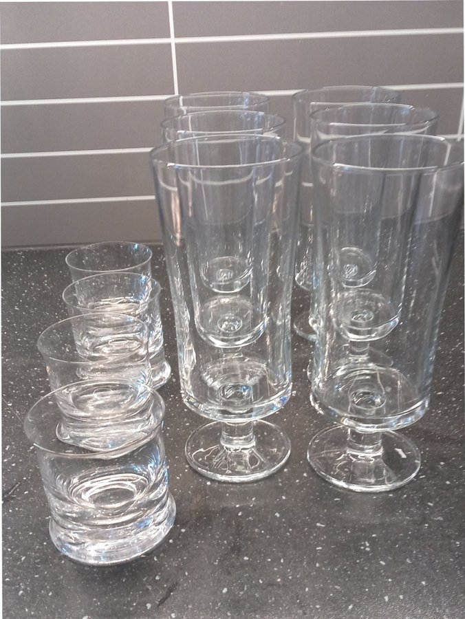 6+4 ölglas och whisky glas