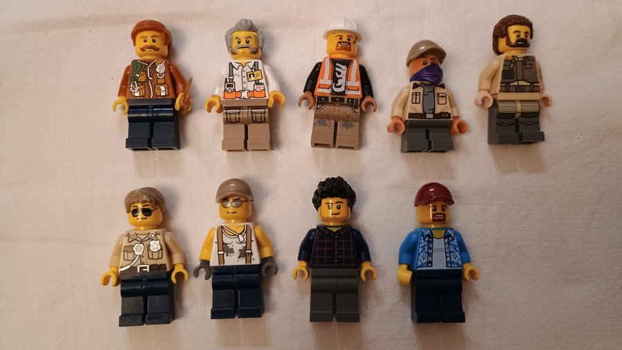 LEGO - 9 minifigurer - Arbetare - Vildmark