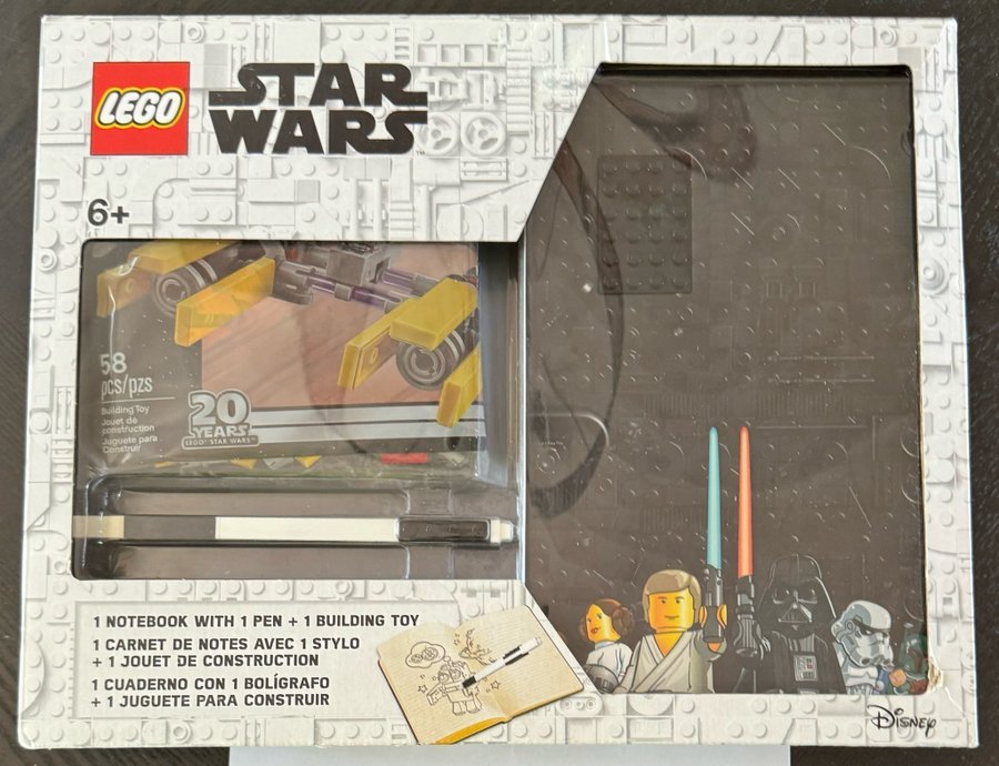 LEGO Star Wars 20-årsjubileumsanteckningsbok med penna och byggset