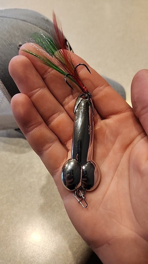 Fiskedrag wobbler metal penis silver 20g NY