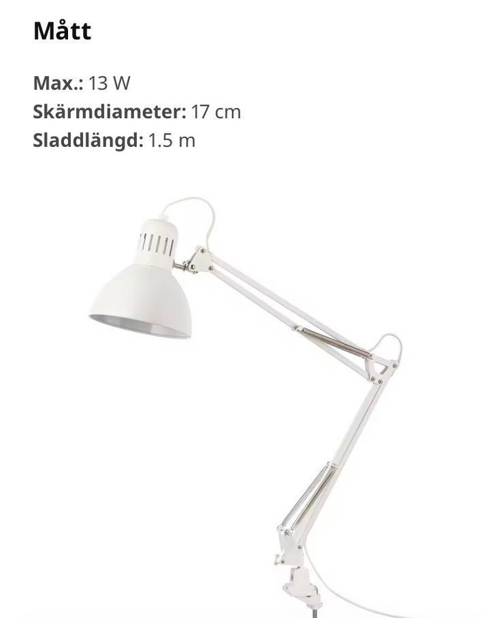 bordslampa/ vägglampa/ växtlampa från ikea