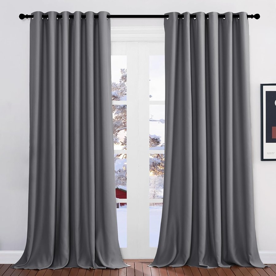 BID! Thermal Curtains, Extra Wide, Set of 2, 245x200cm, Grey! New!