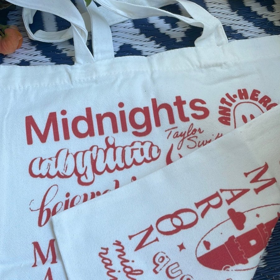 Midnights red Taylor Swift swifites Inspiration Jute Bag Tote Bag