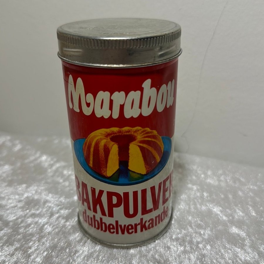 Marabou Bakpulver plåtburk burk