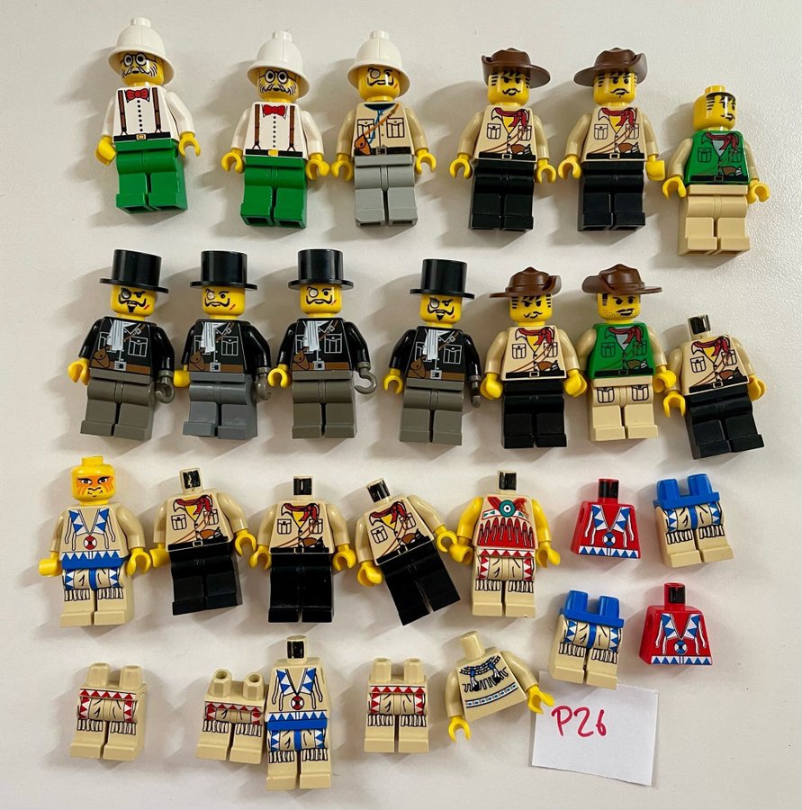 #P26 ÄKTA LEGO western cowboys minifigurer gubbar figurer