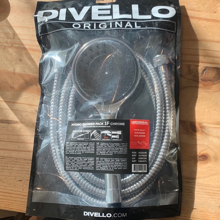 DIVELLO Hydro Shower Pack 1F Chrome nypris 450:-