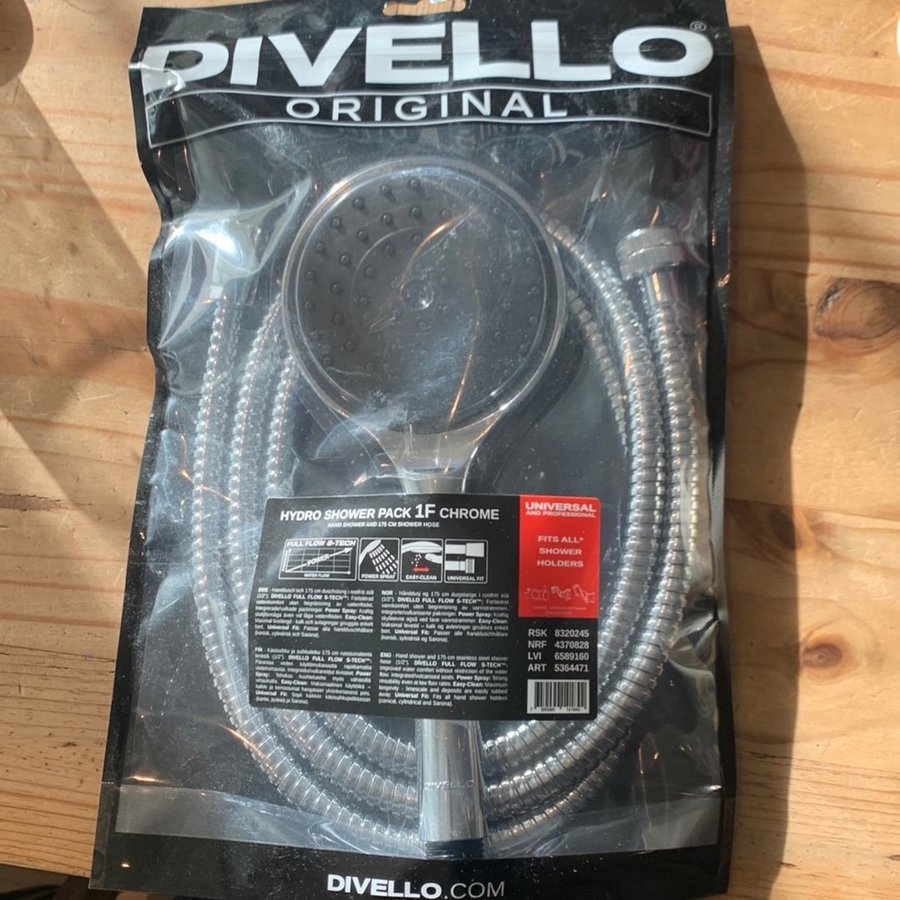 DIVELLO Hydro Shower Pack 1F Chrome nypris 450:-