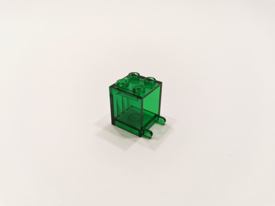 Lego - låda - postlåda - box - 2x2x2 - part 4345 - grön (trans green)