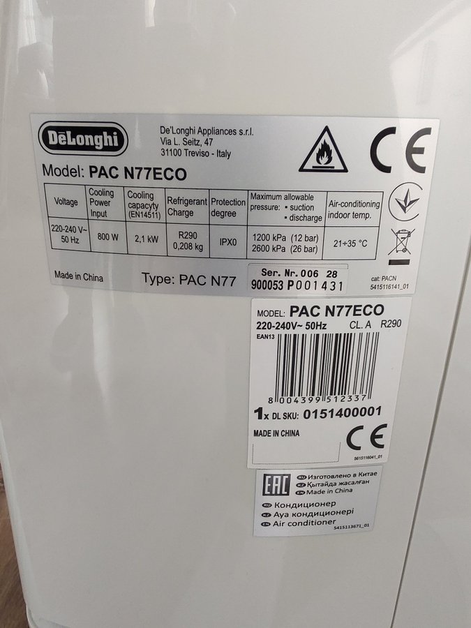 De'Longhi PAC N77ECO