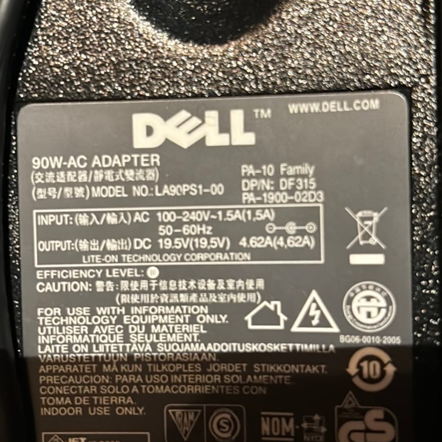 Dell 90 W strömadapter